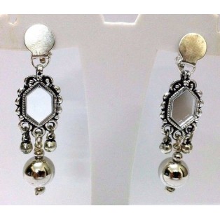 Silver Oxidized Earrings Jhumka Jhumki Chandelier Dangle Drop Long - Fold Over